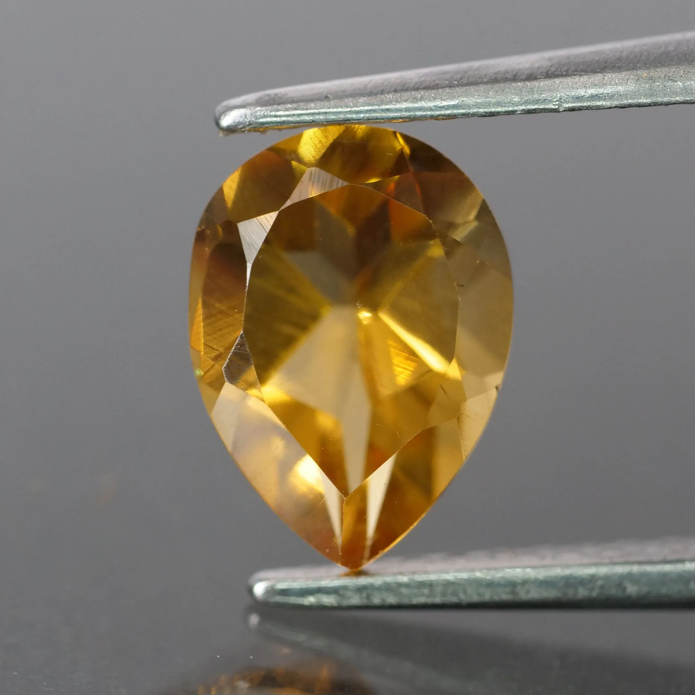 Citrine | natural, pear cut 8x6mm, VS, *1ct