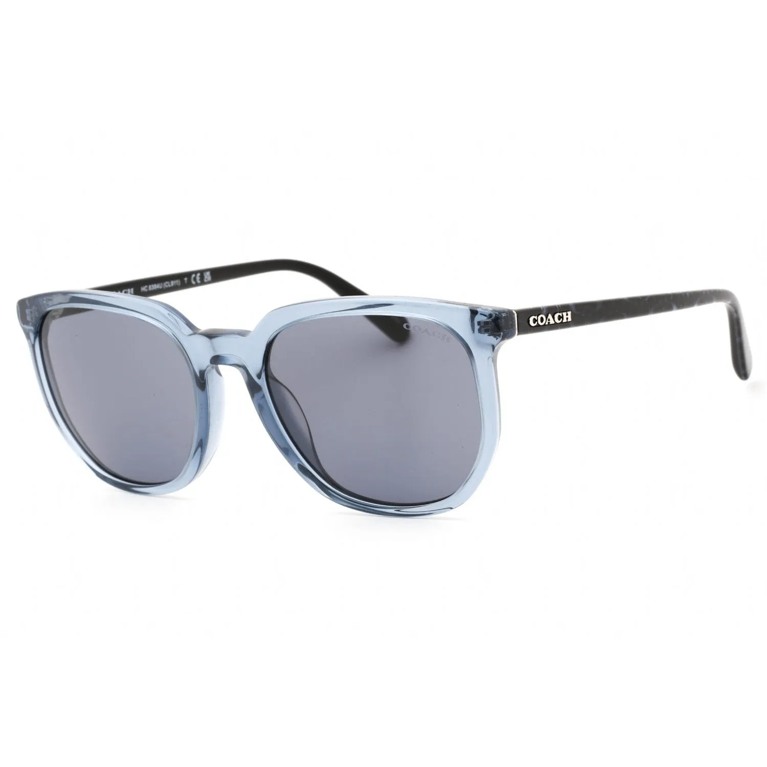 Coach 0HC8384U Sunglasses Transparent Blue / Blue Solid Women's