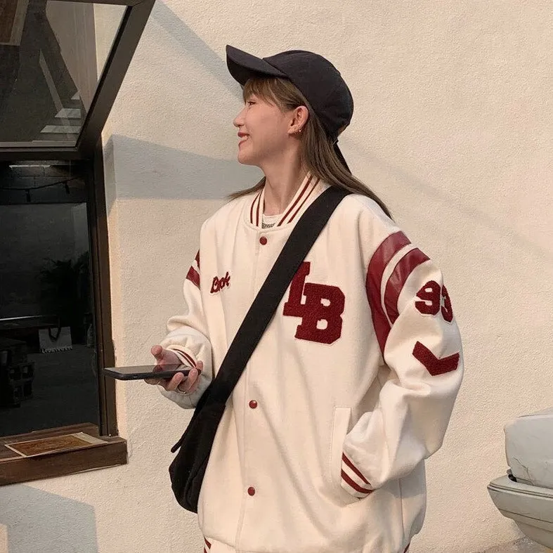 College Jacket With Embroidered Lettering