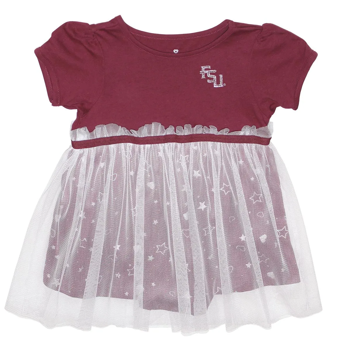 Colosseum Infant Girl's Stacked FSU Star Dress - Garnet/White