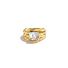 Cushion Cut Moonstone Ring