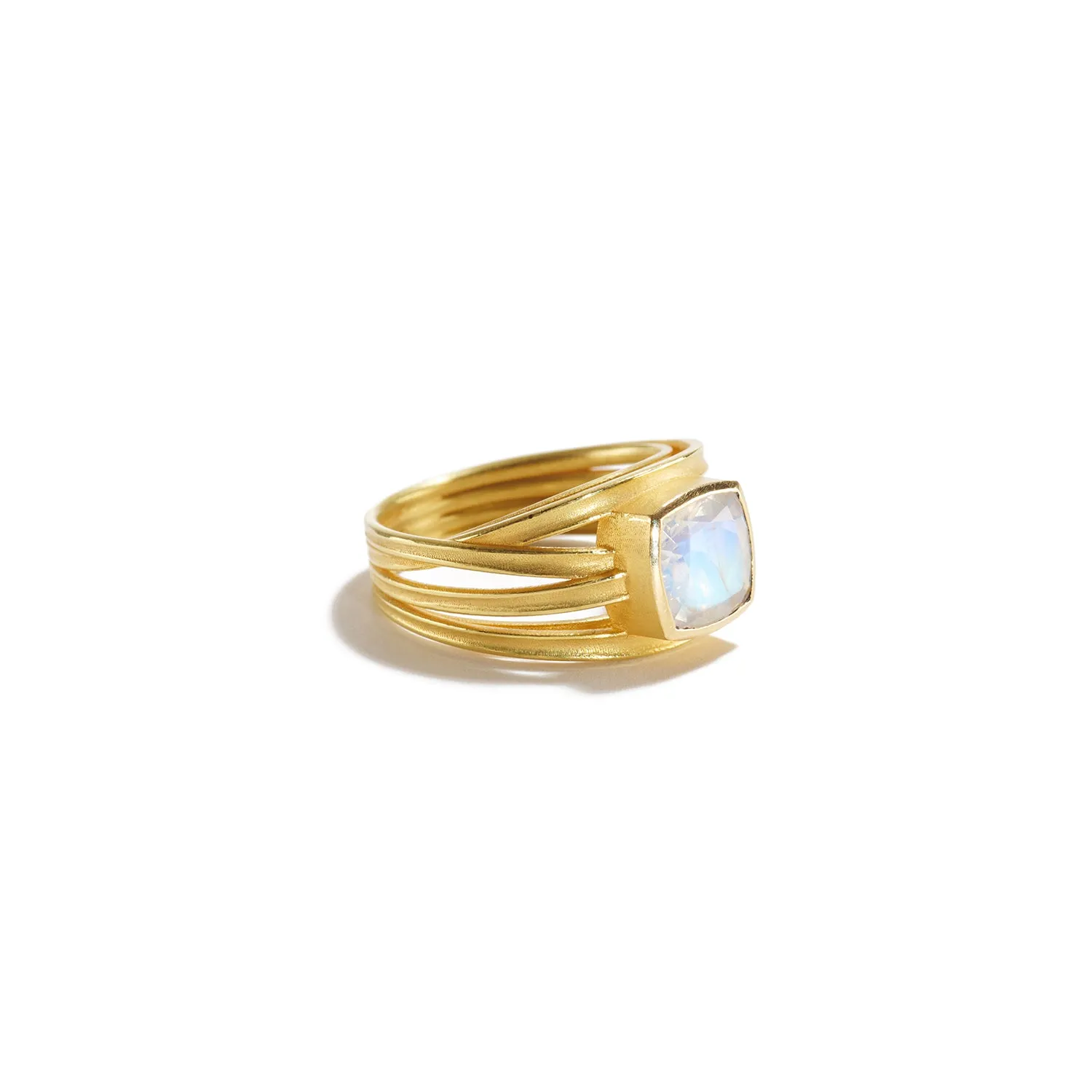 Cushion Cut Moonstone Ring