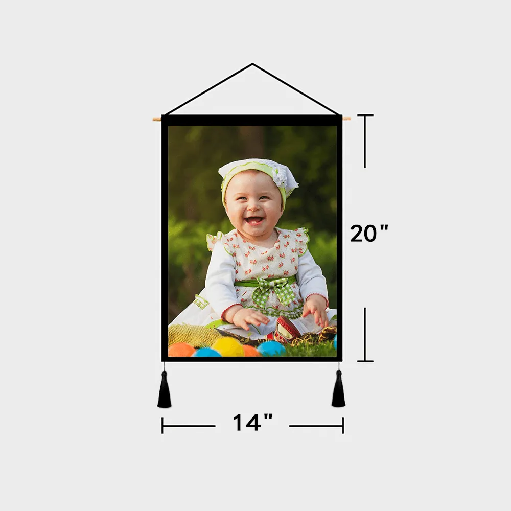 Custom Baby Photo Tapestry - Wall Decor Hanging Fabric Painting Hanger Frame Poster