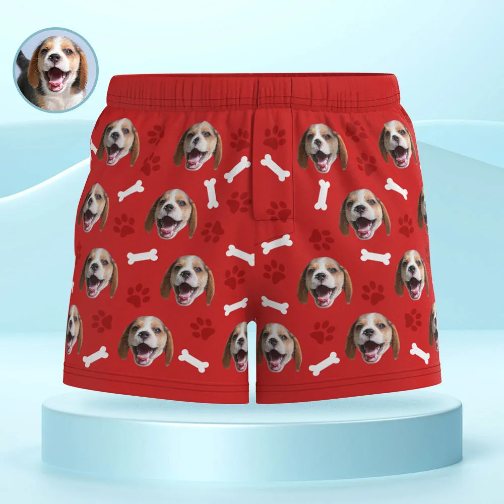 Custom Dog Face Multicolor Boxer Shorts Personalized Casual Underwear Gift for Him