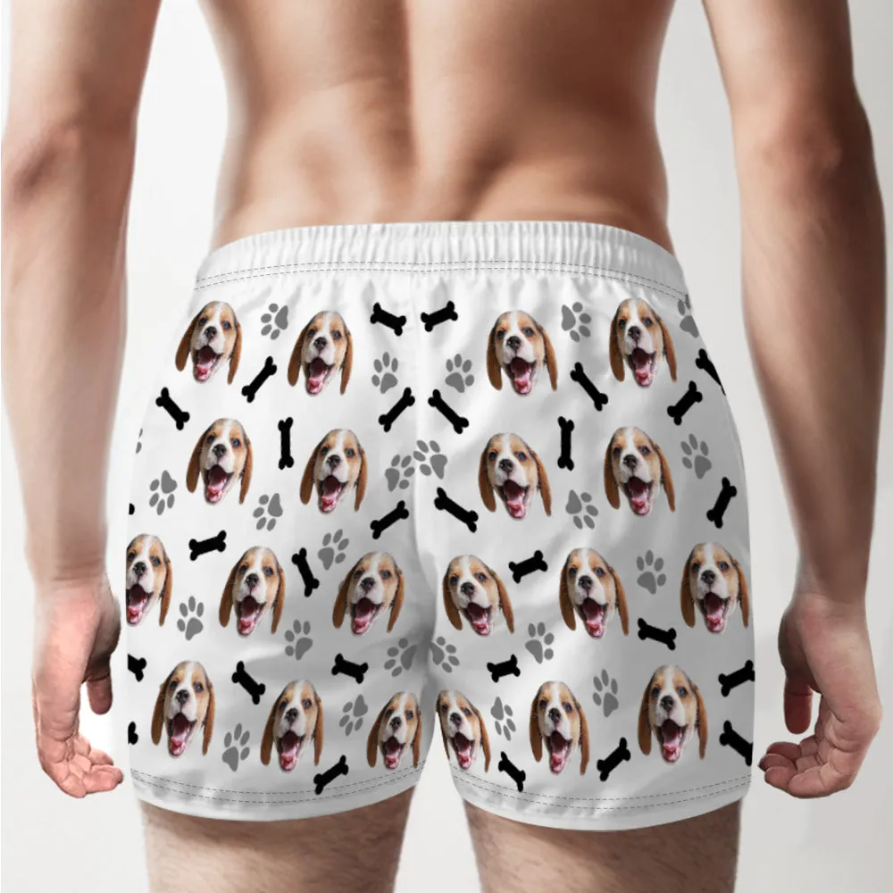 Custom Dog Face Multicolor Boxer Shorts Personalized Casual Underwear Gift for Him