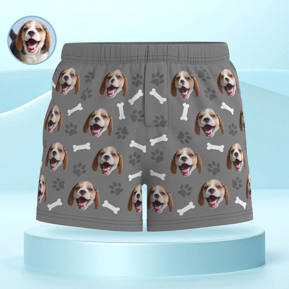 Custom Dog Face Multicolor Boxer Shorts Personalized Casual Underwear Gift for Him