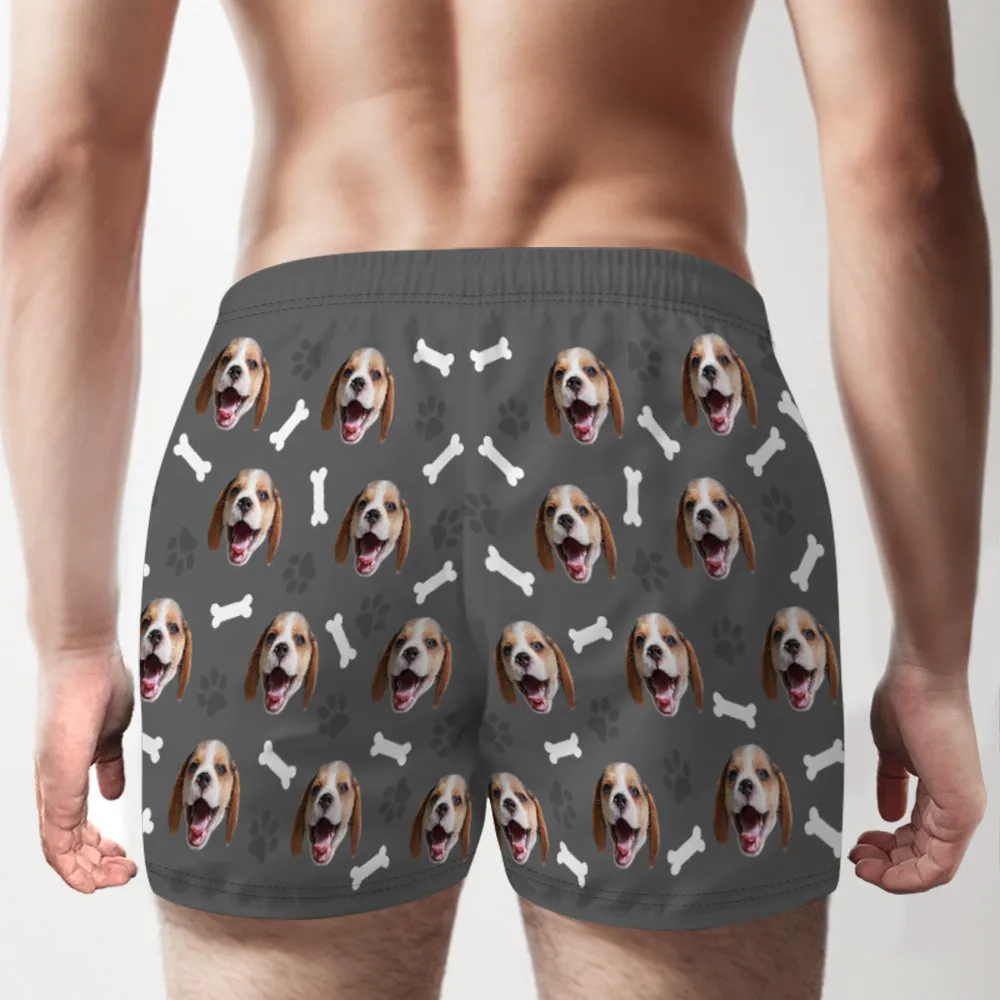 Custom Dog Face Multicolor Boxer Shorts Personalized Casual Underwear Gift for Him