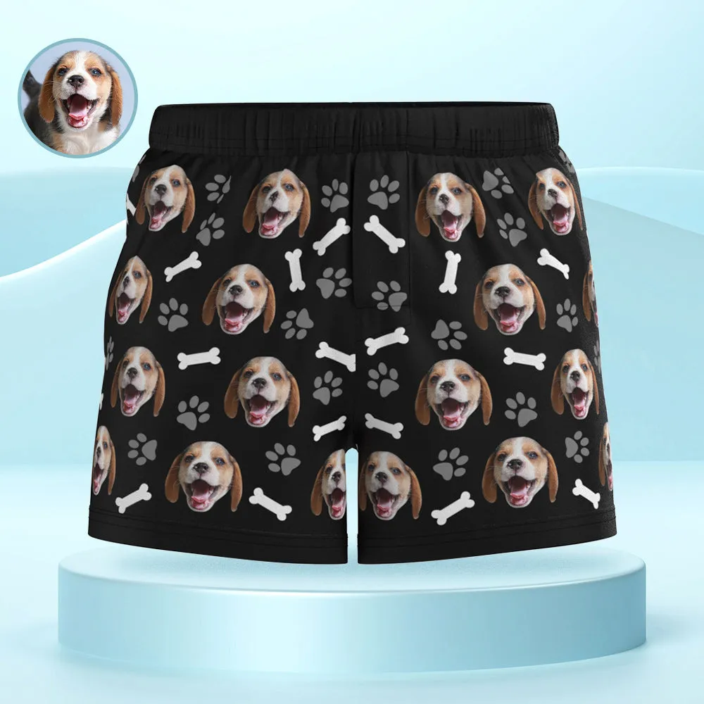 Custom Dog Face Multicolor Boxer Shorts Personalized Casual Underwear Gift for Him