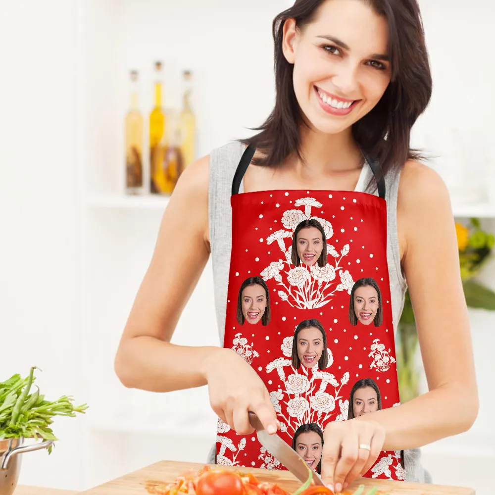 Custom Face Apron Carnation Mother's Day Gifts