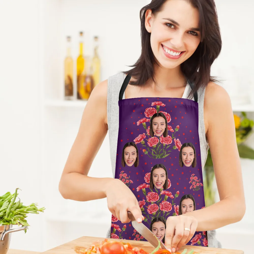 Custom Face Apron Carnation Mother's Day Gifts