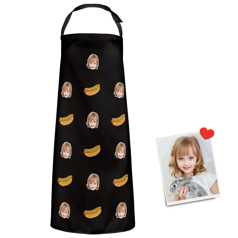 Custom Face Apron Cartoom Photo Apron - Hot Dog