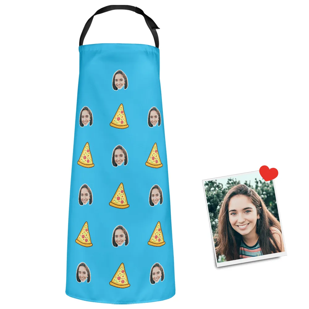 Custom Face Apron Cartoom Photo Apron - Pizza