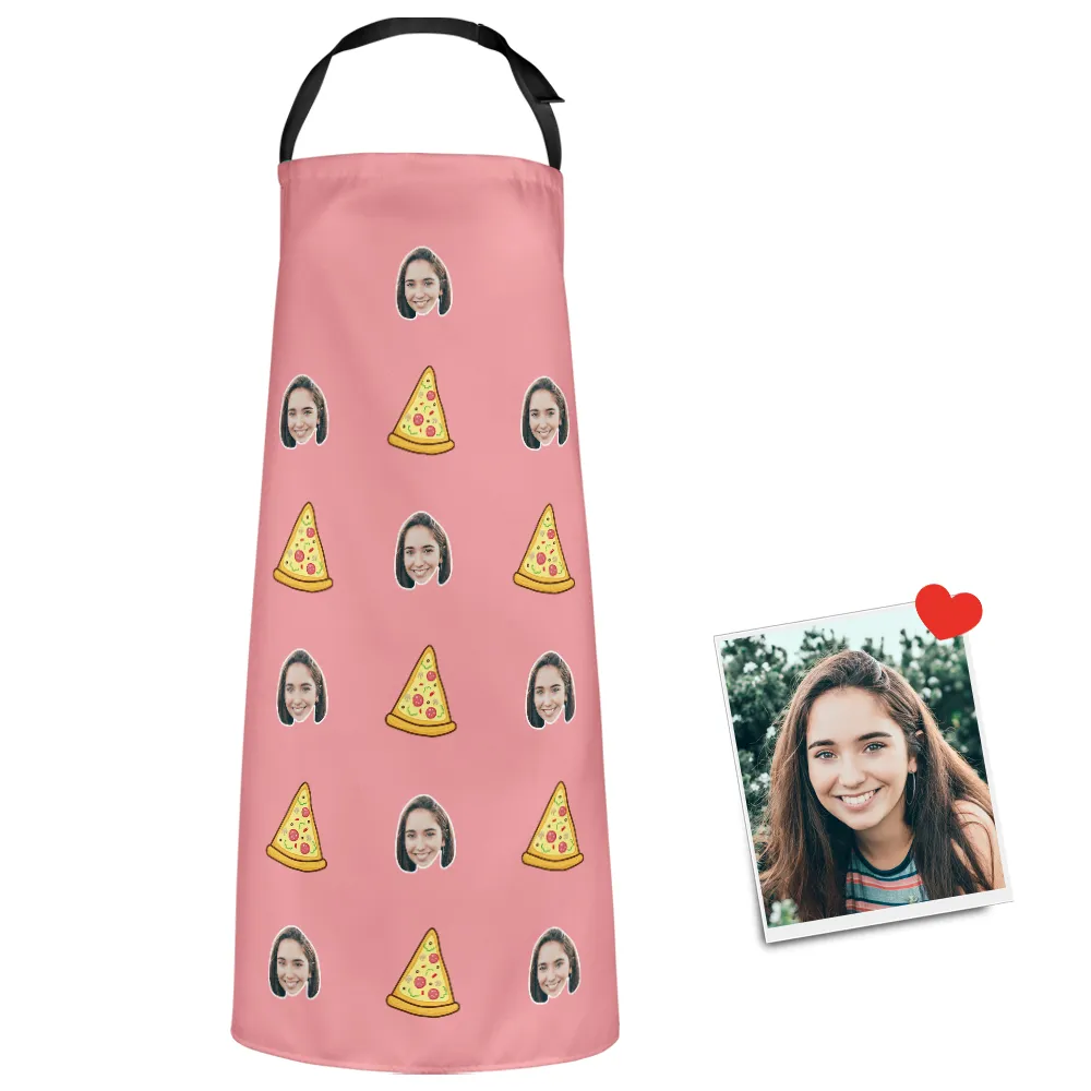 Custom Face Apron Cartoom Photo Apron - Pizza