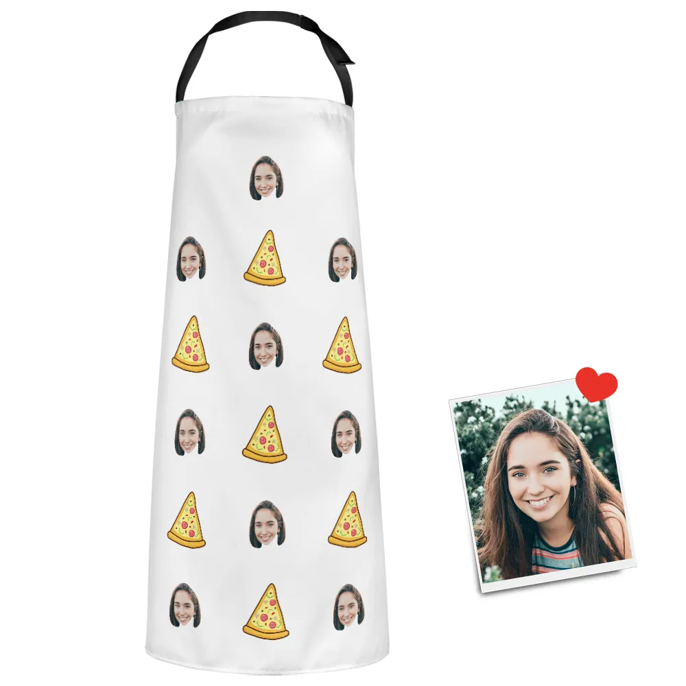 Custom Face Apron Cartoom Photo Apron - Pizza