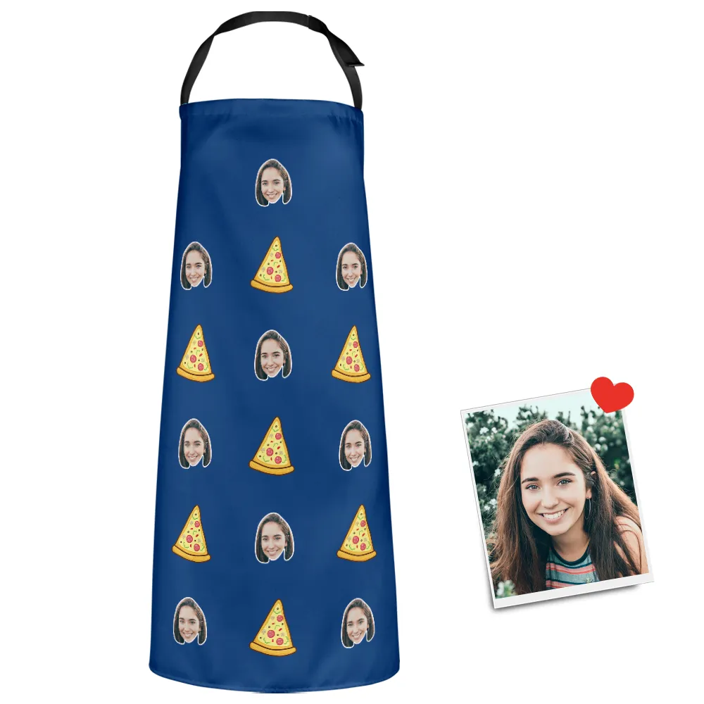 Custom Face Apron Cartoom Photo Apron - Pizza