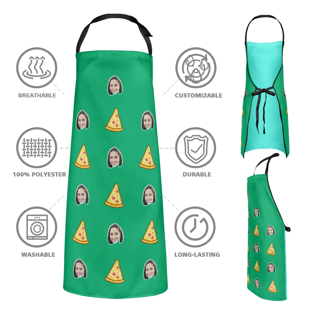 Custom Face Apron Cartoom Photo Apron - Pizza