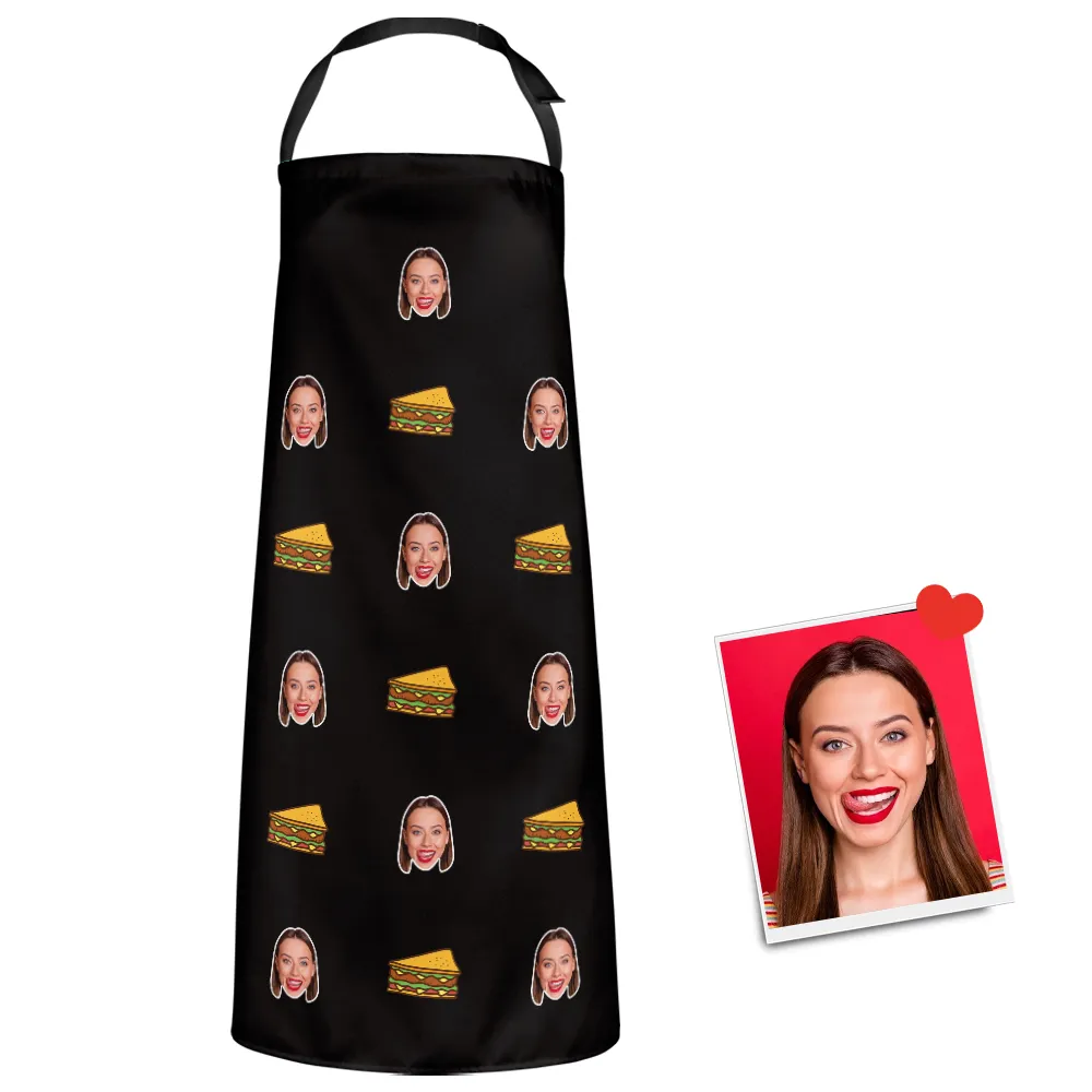 Custom Face Apron Cartoom Photo Apron - Sandwich