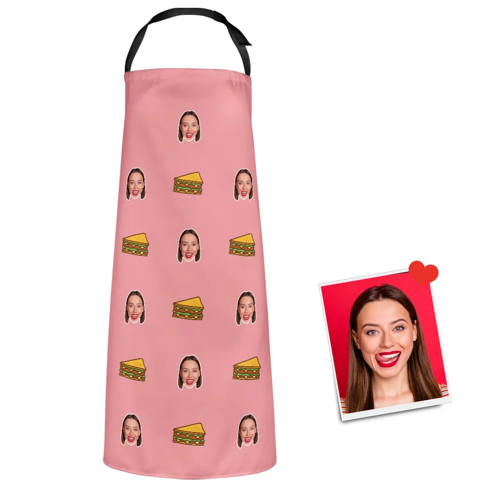 Custom Face Apron Cartoom Photo Apron - Sandwich