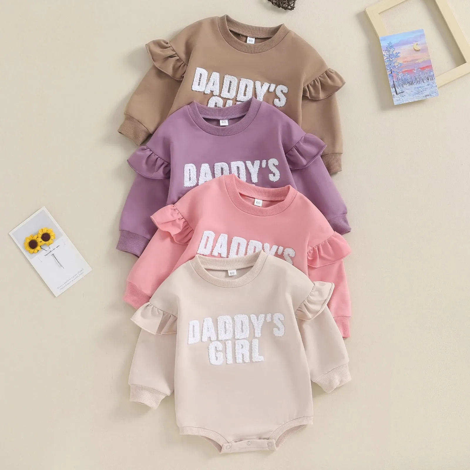 DADDY'S GIRL Ruffle Sleeve Romper