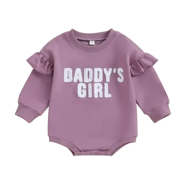 DADDY'S GIRL Ruffle Sleeve Romper