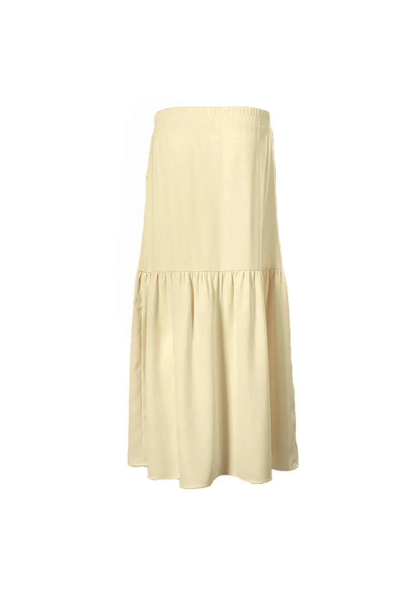 DAISY By VOIR Pocketed Front Button Peplum Maxi Skirt