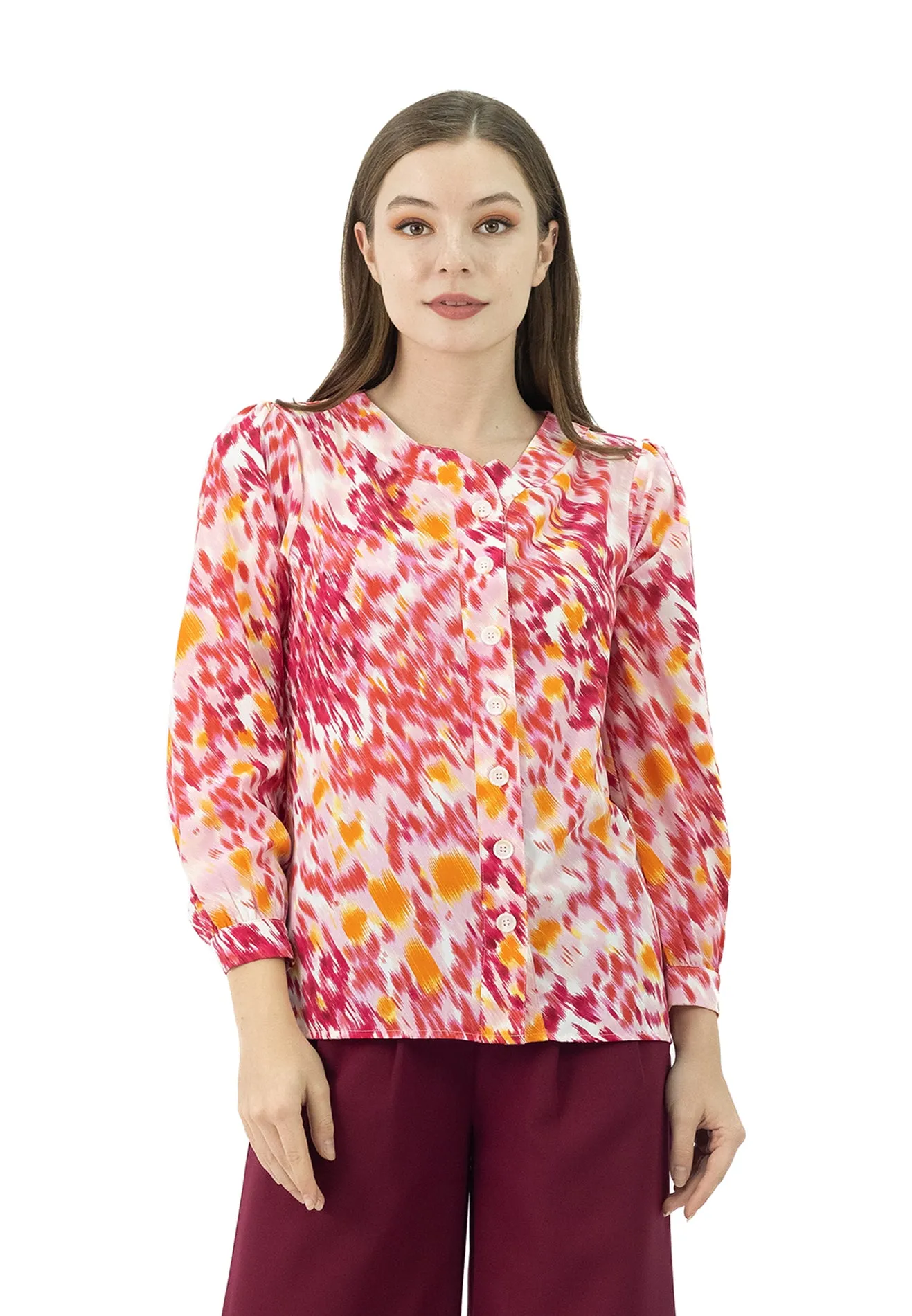 DAISY By VOIR V Neck Button Detail Blouse