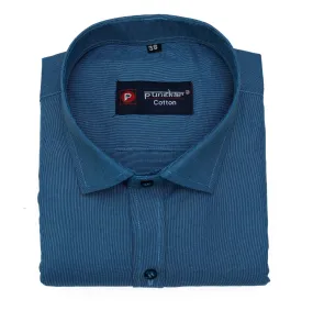 Dark Blue Color Polyester Shirt For Men