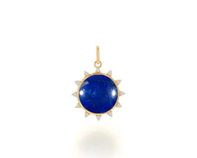 Diamond and Lapis Sun Charm Only