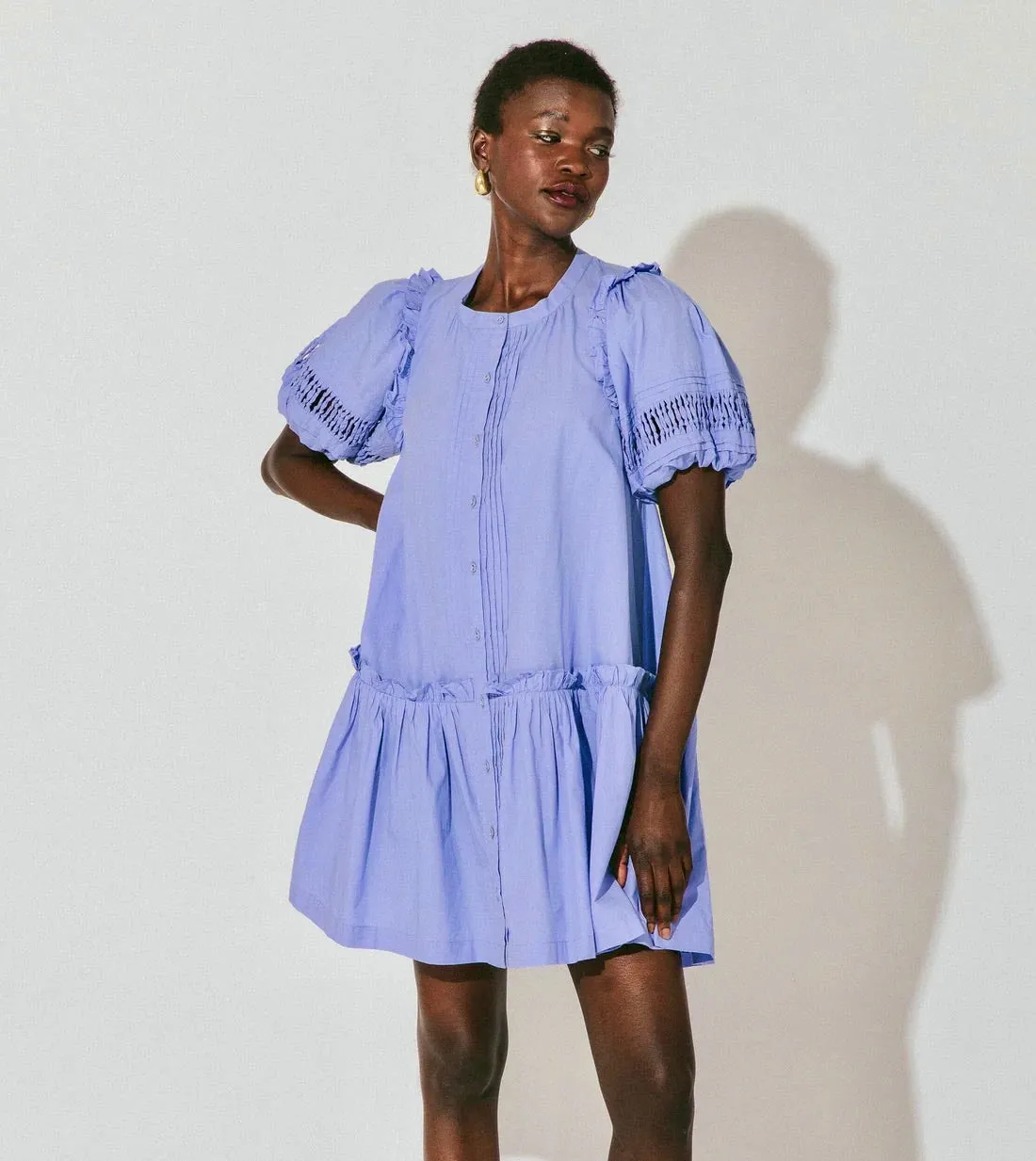 Dolly Mini Dress in periwinkle by Cleobella