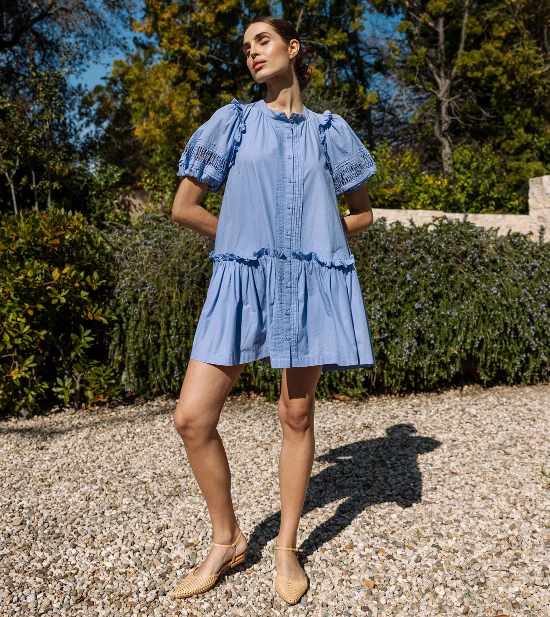 Dolly Mini Dress in periwinkle by Cleobella