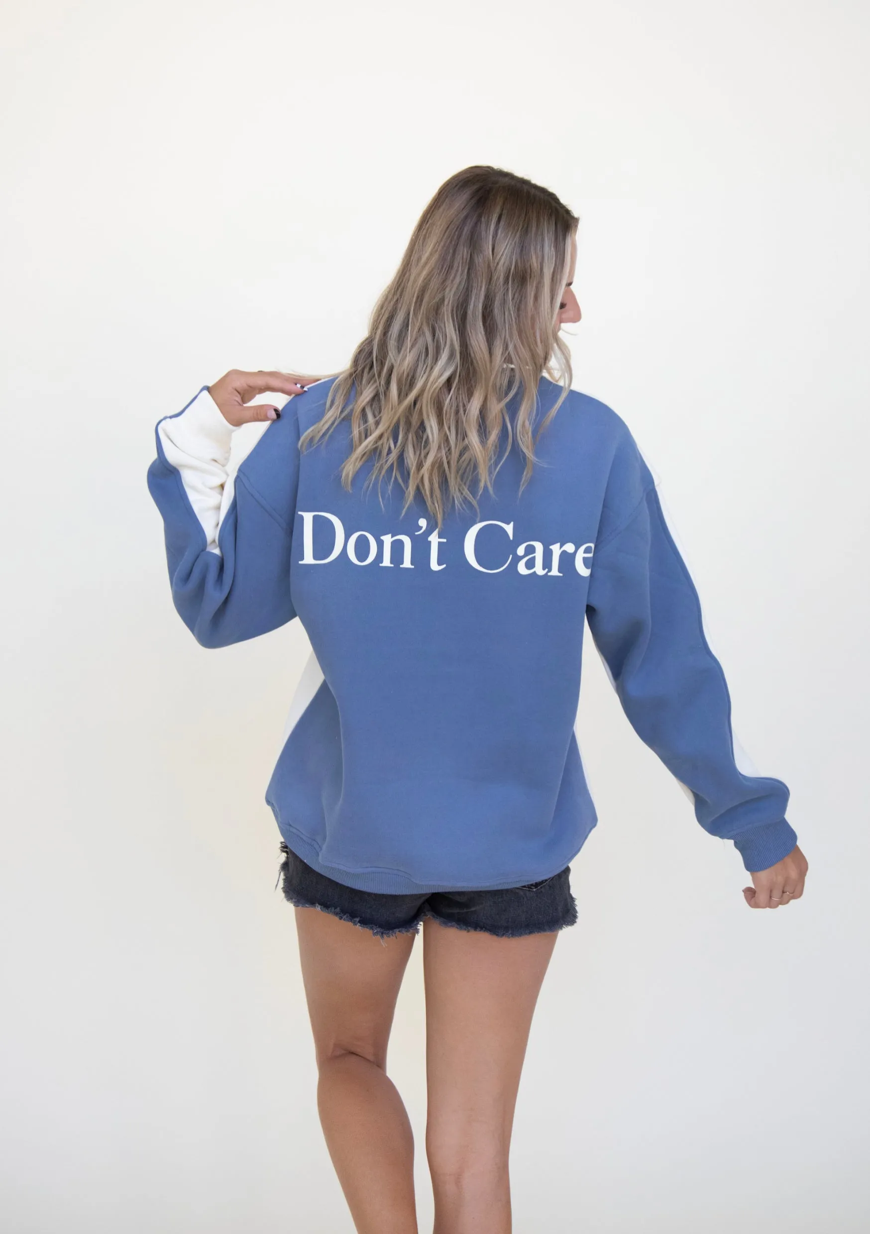 Don’t Know, Don’t Care Crewneck Blue