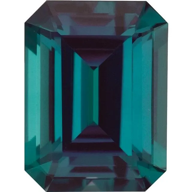 Emerald Cut Lab Created Alexandrite Gemstone