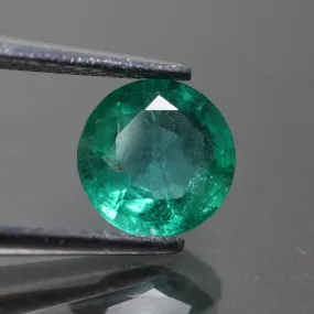 Emerald | deep green, natural, round cut 6.5mm*, AAAA quality, Zambia, 1 ct