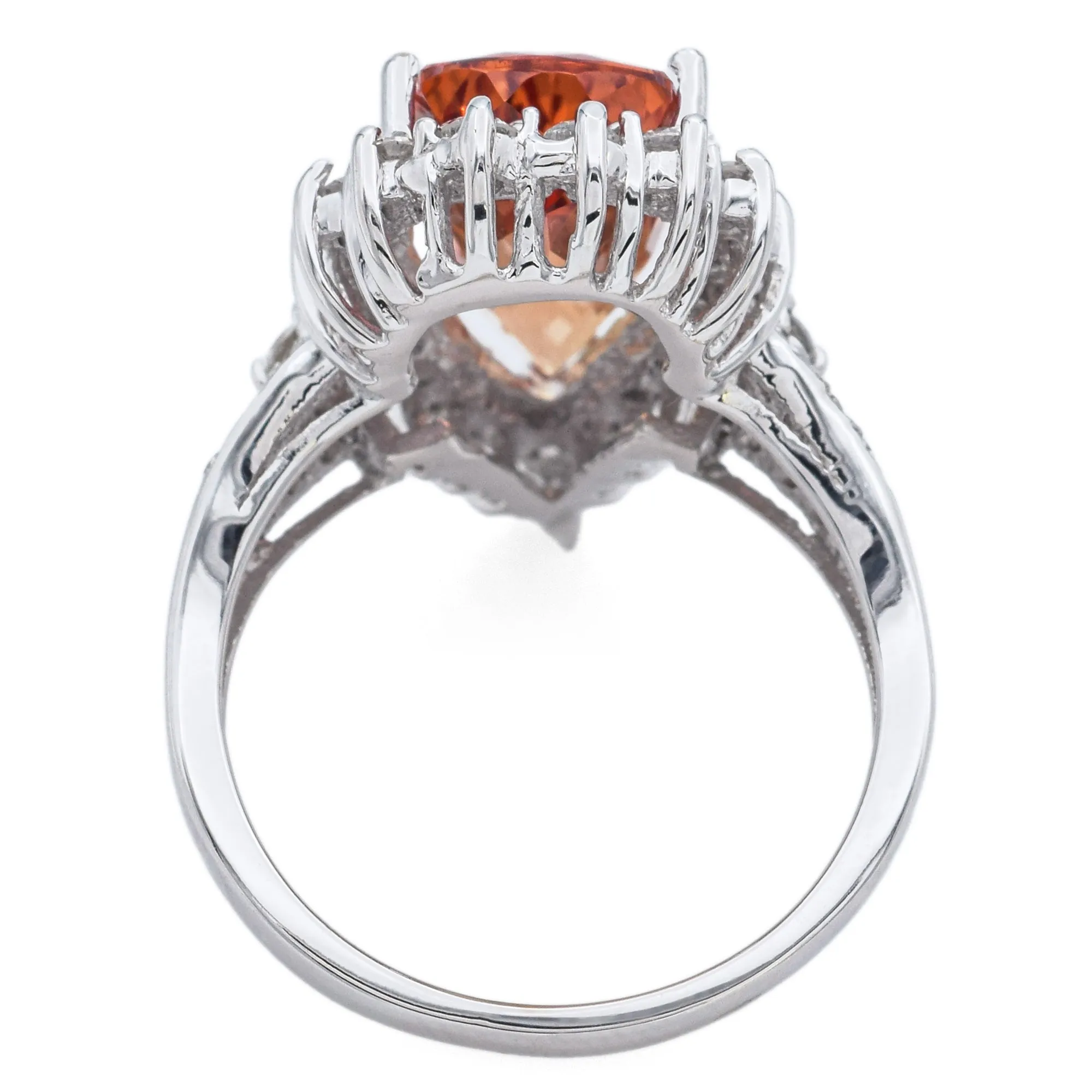 Estate 18K Gold 7.47Ct Mais Fino Imperial Topaz & 1.30 TCW Diamond Cocktail Ring