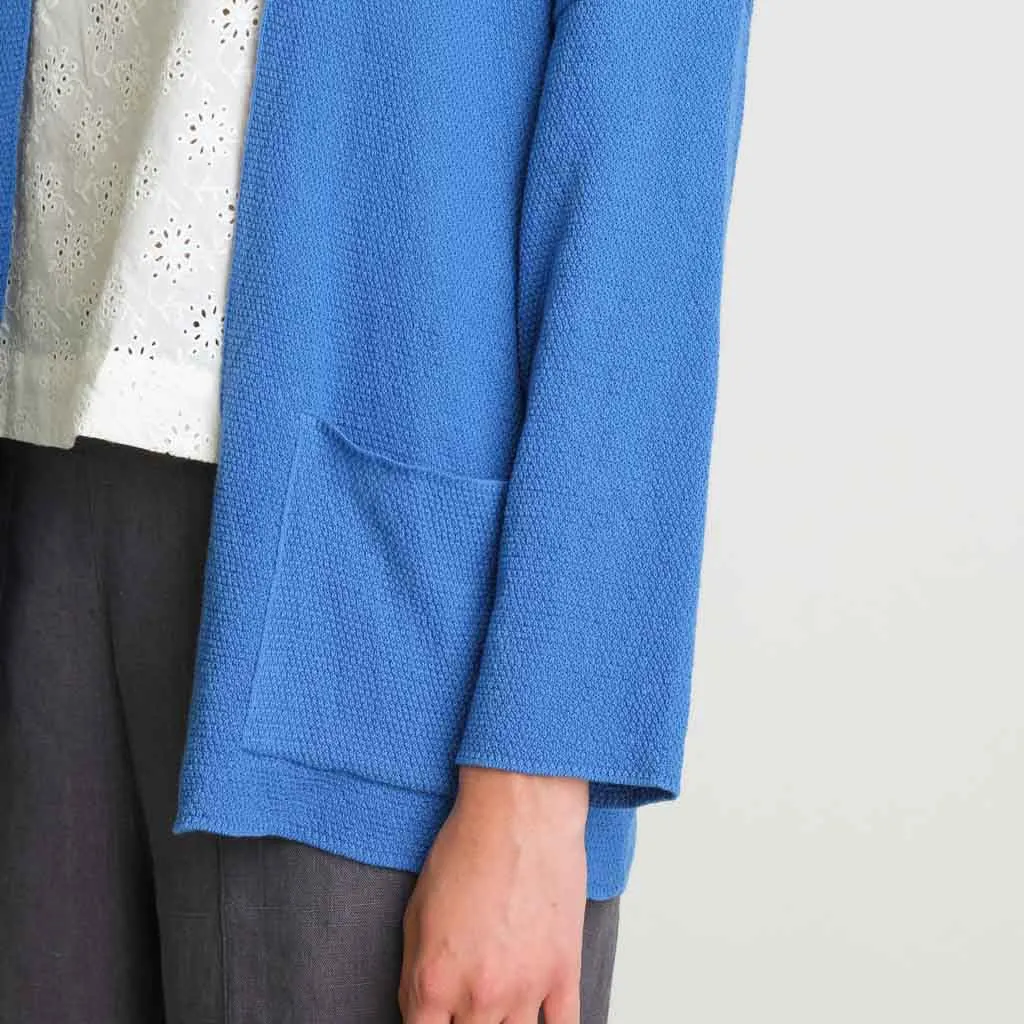 Eva Organic Cotton Open Cardigan | Blue