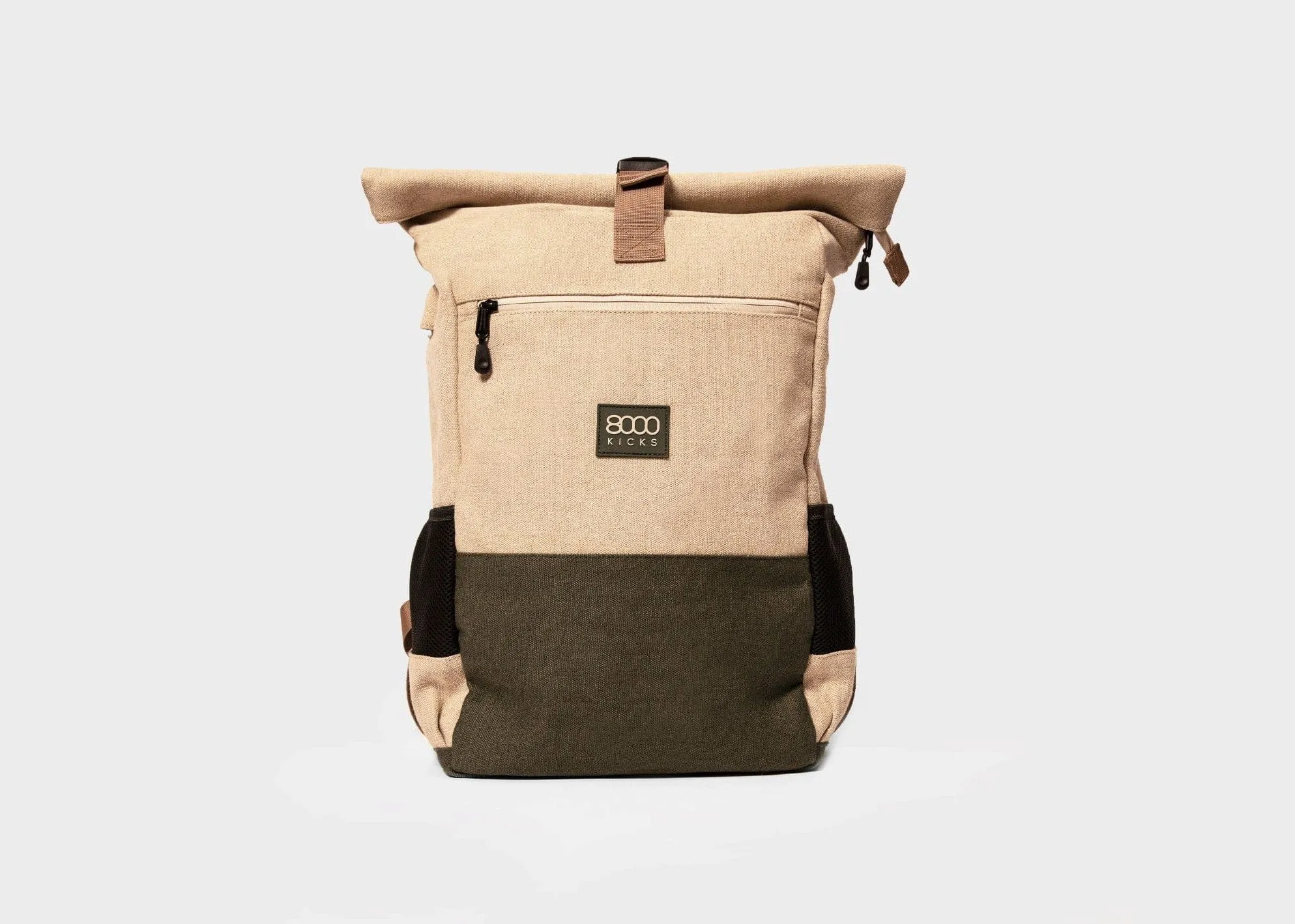 Everyday Vegan Hemp Backpack | Beige & Green