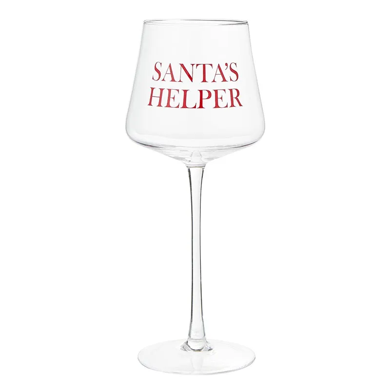 Face to Face Stemmed Wine Glass - Santa's Helper