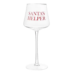 Face to Face Stemmed Wine Glass - Santa's Helper