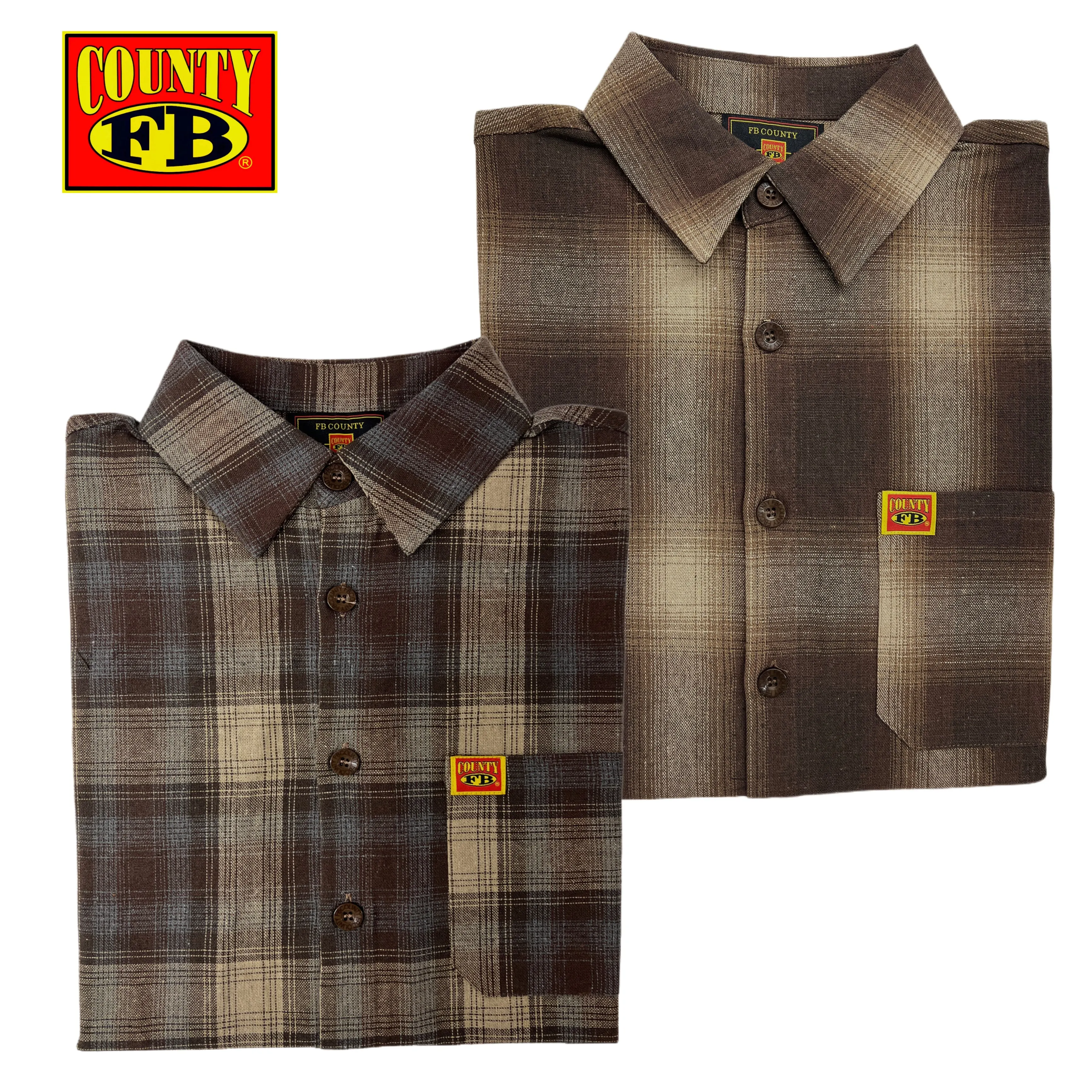 FB County Short Sleeve Checker Flannel Shirt