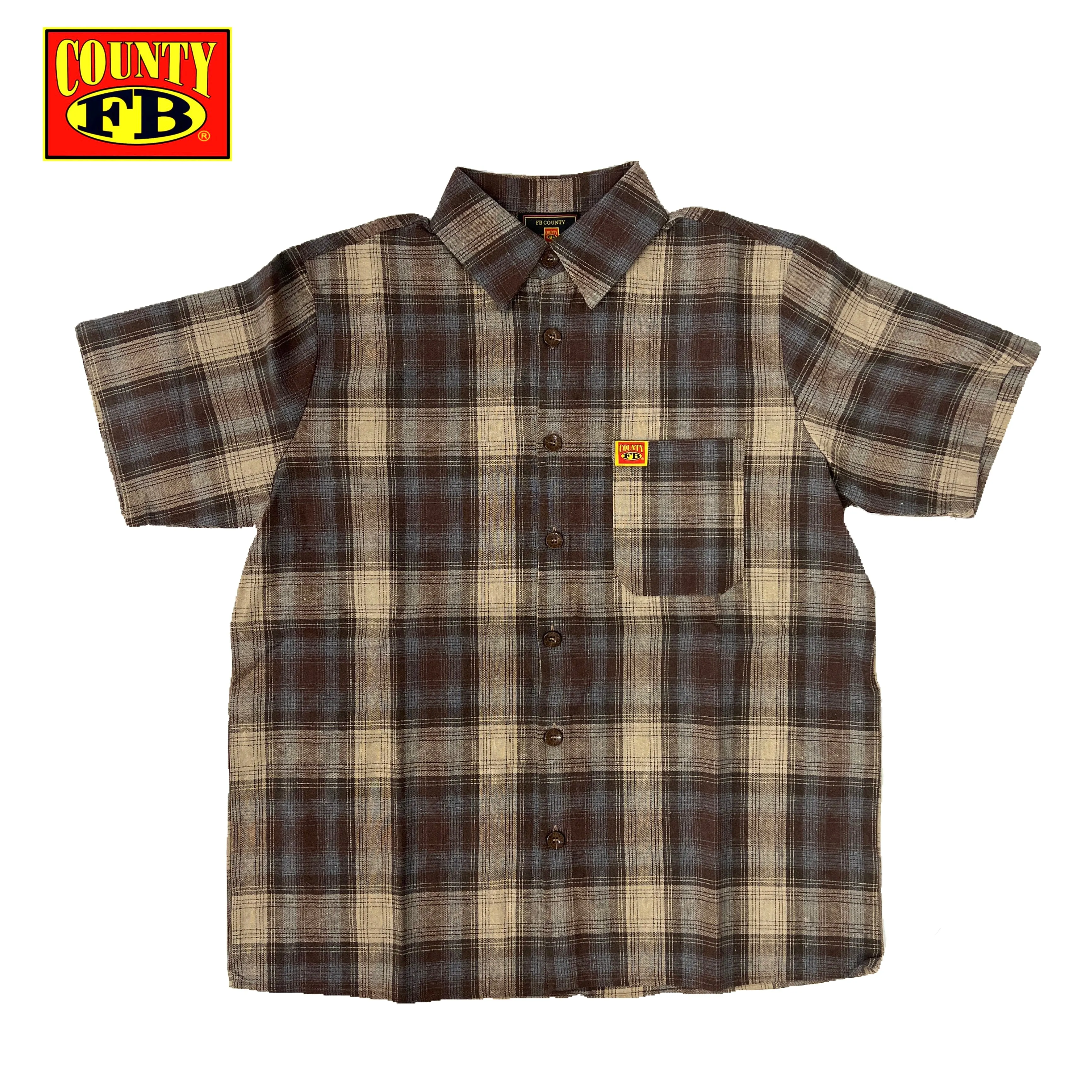 FB County Short Sleeve Checker Flannel Shirt