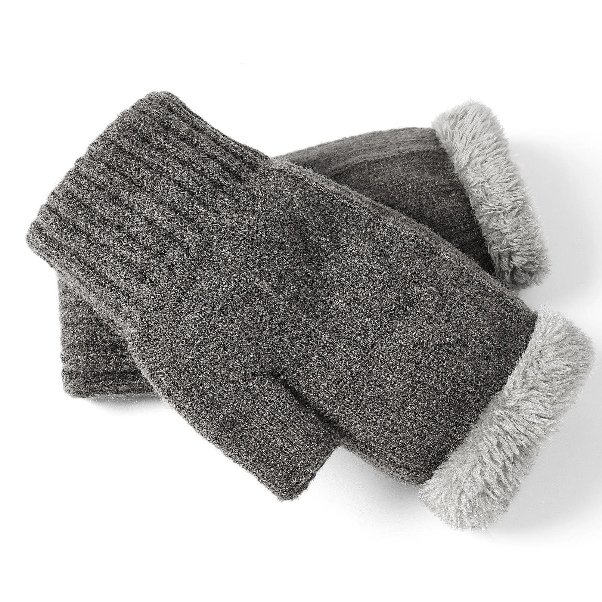 Fingerless Ultra Plush Knit Gloves