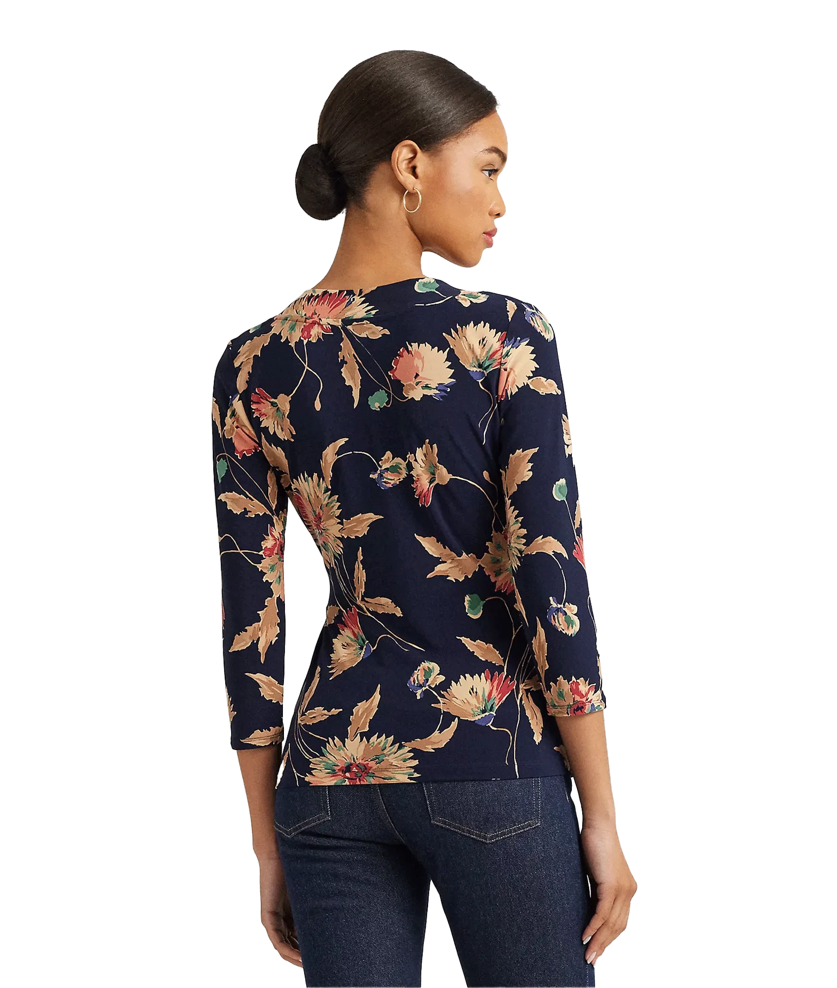 Floral Stretch Jersey Top - Multi