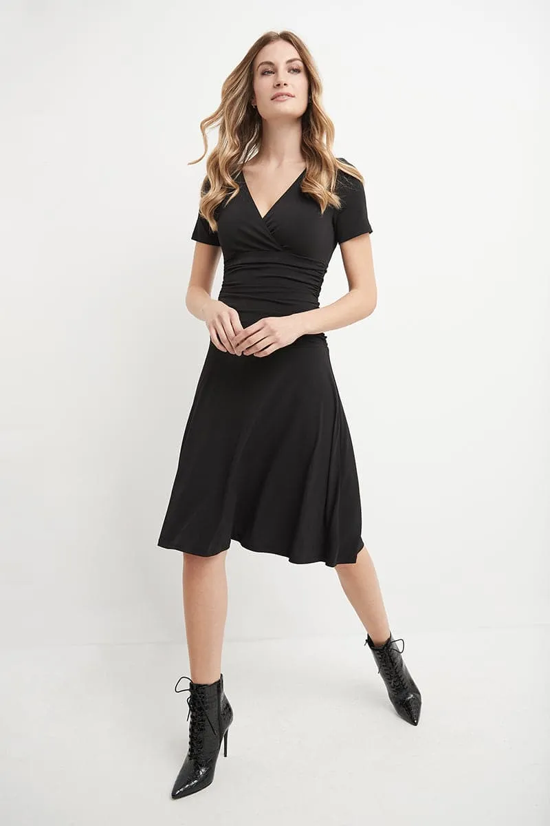 Form-fitting Short Sleeve Dress with Ruching