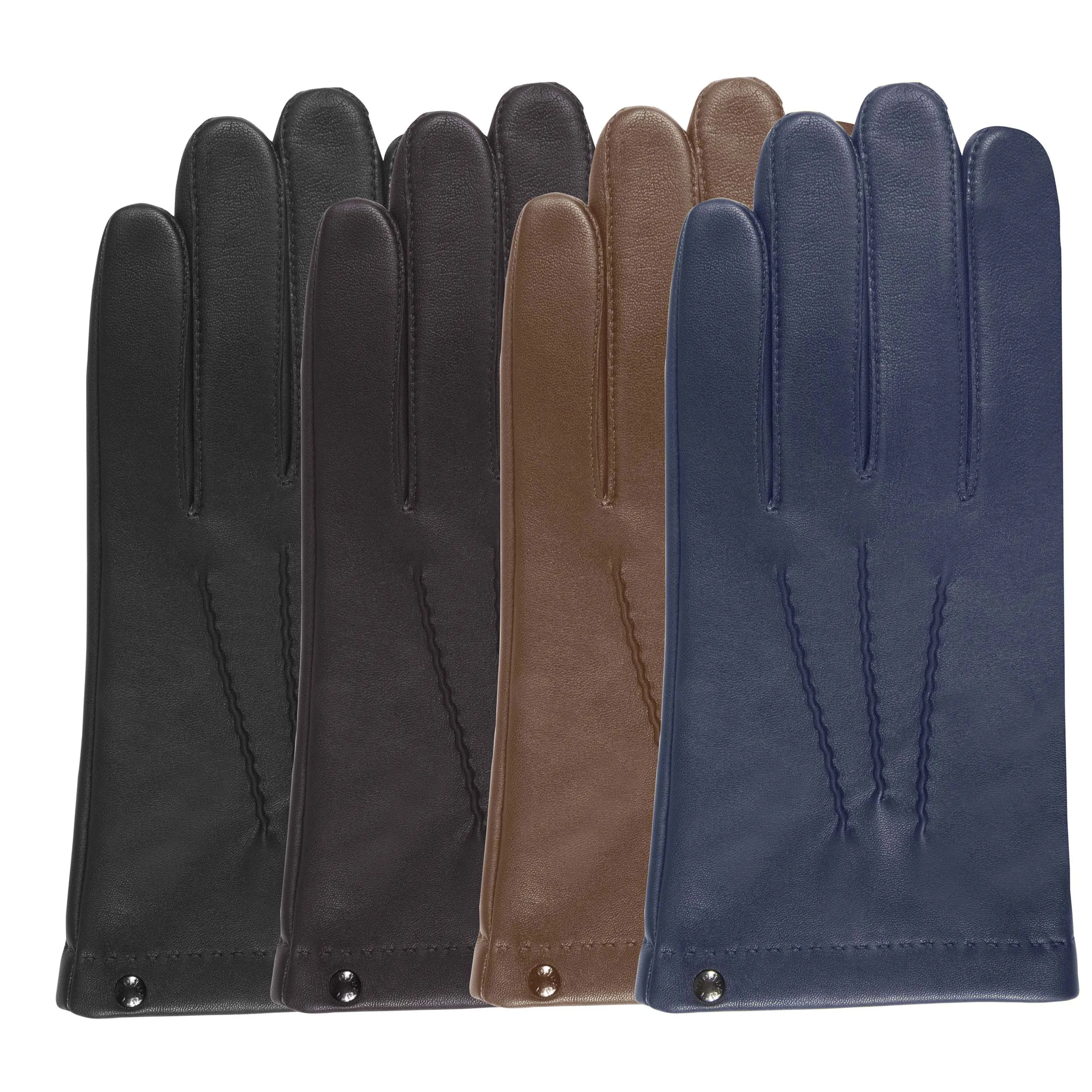 Gants Homme cuir d'agneau et soie Caramel