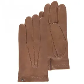 Gants Homme cuir d'agneau et soie Caramel