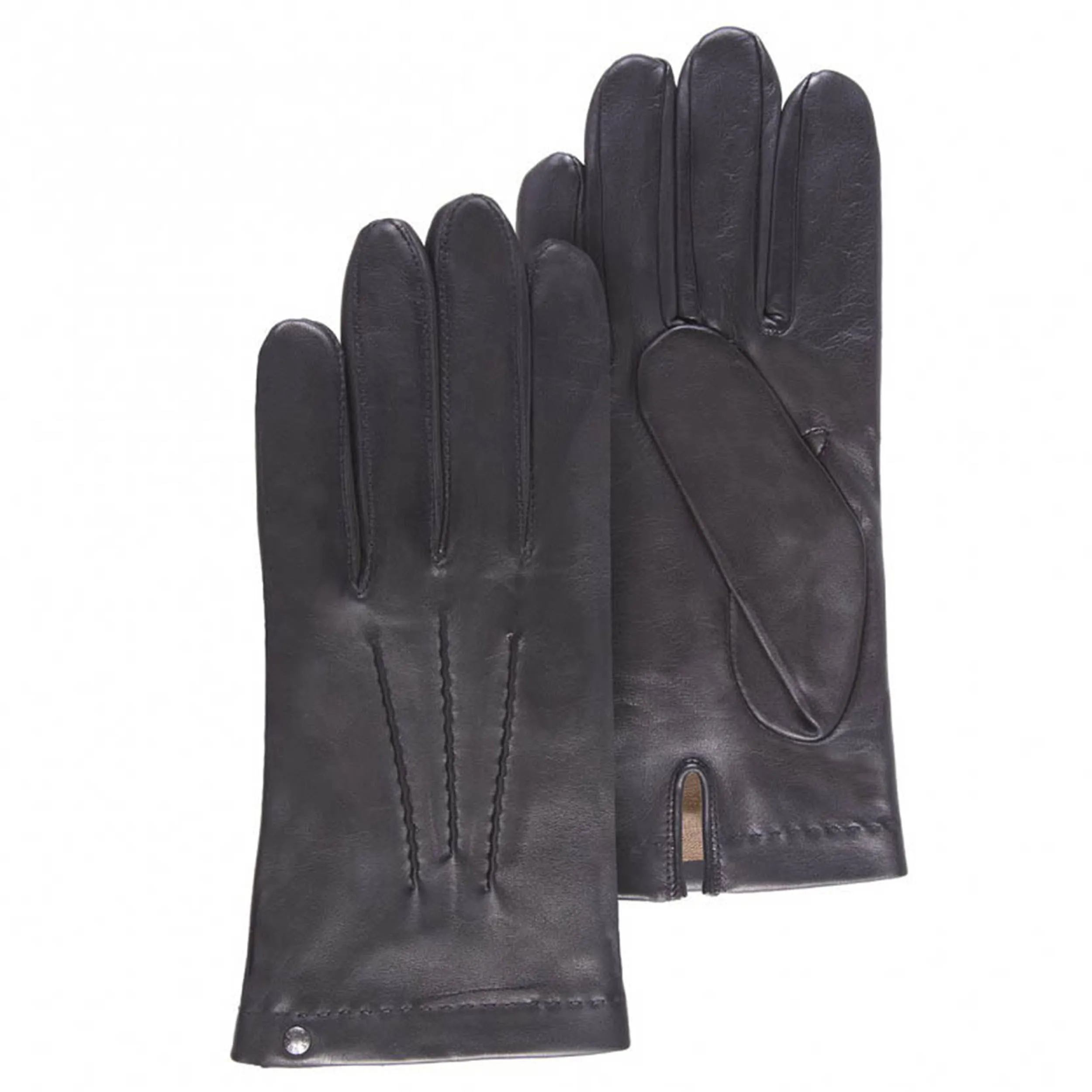 Gants Homme cuir d'agneau et soie Noir