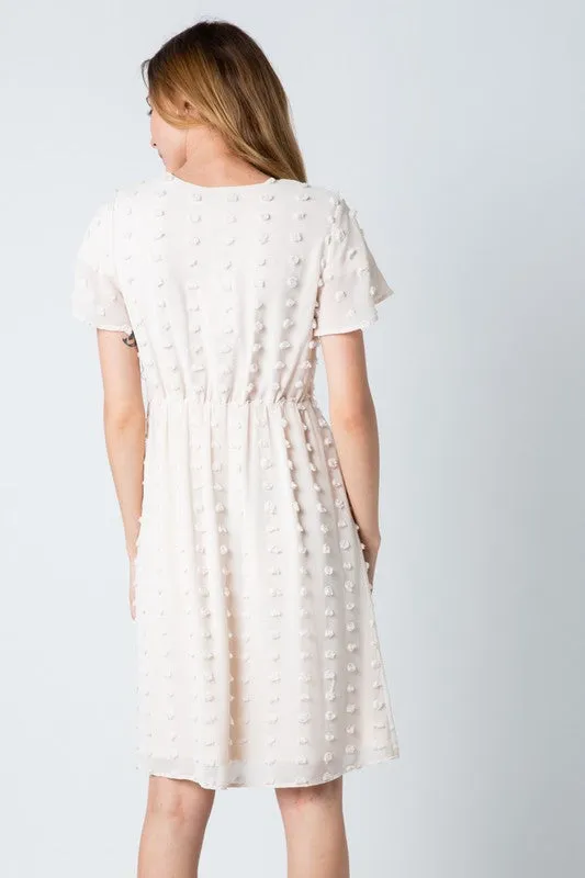 Genevah Swiss Dot Dress in Cream