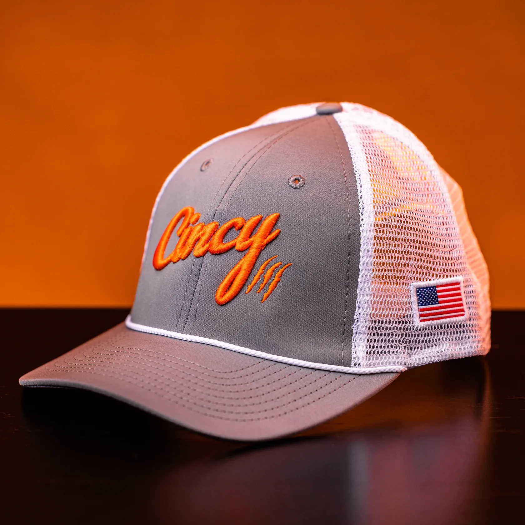 Grey with White Mesh Back by The Cincy Hat