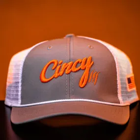 Grey with White Mesh Back by The Cincy Hat