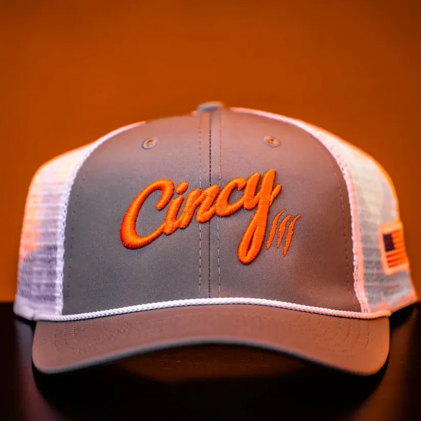 Grey with White Mesh Back by The Cincy Hat